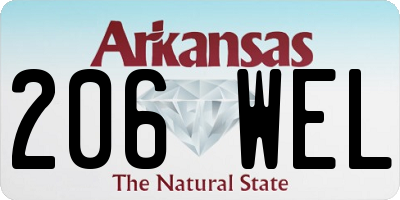 AR license plate 206WEL