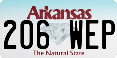 AR license plate 206WEP