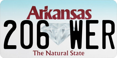 AR license plate 206WER