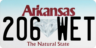 AR license plate 206WET