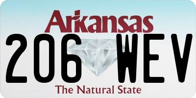 AR license plate 206WEV
