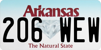 AR license plate 206WEW