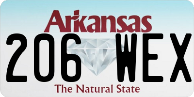 AR license plate 206WEX