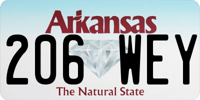 AR license plate 206WEY