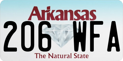 AR license plate 206WFA