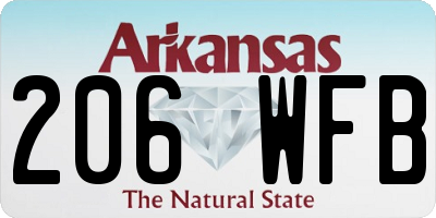 AR license plate 206WFB
