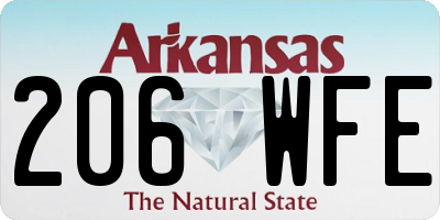 AR license plate 206WFE