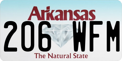 AR license plate 206WFM