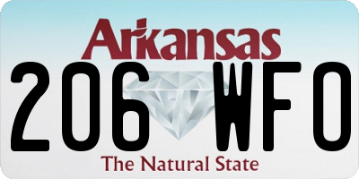 AR license plate 206WFO