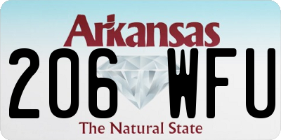 AR license plate 206WFU