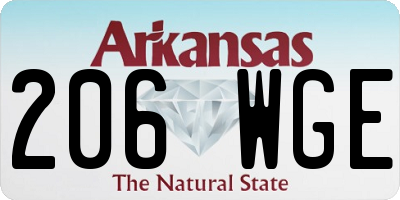 AR license plate 206WGE