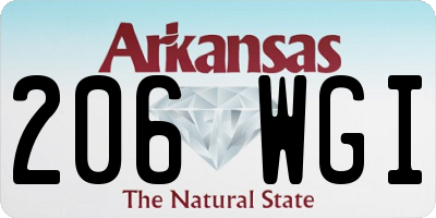 AR license plate 206WGI