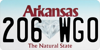 AR license plate 206WGO