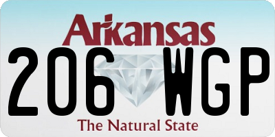 AR license plate 206WGP