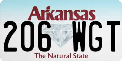 AR license plate 206WGT