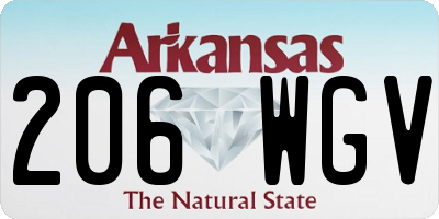AR license plate 206WGV