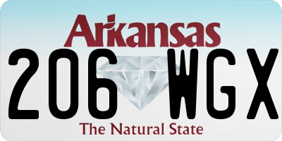 AR license plate 206WGX