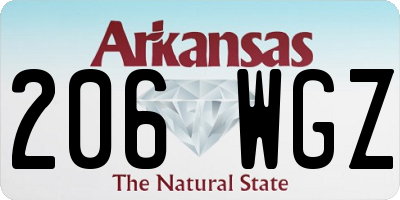 AR license plate 206WGZ
