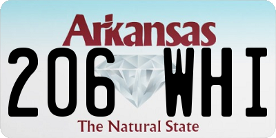 AR license plate 206WHI