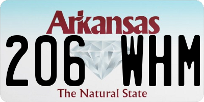 AR license plate 206WHM