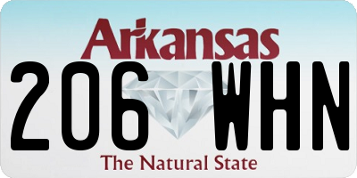 AR license plate 206WHN