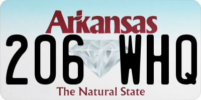 AR license plate 206WHQ