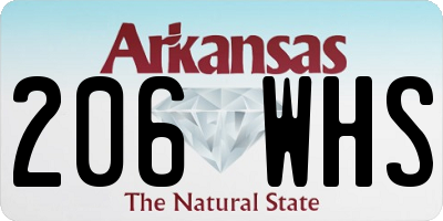 AR license plate 206WHS