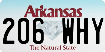 AR license plate 206WHY