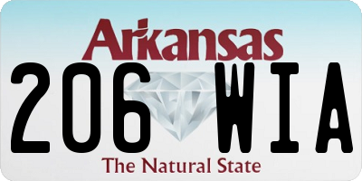 AR license plate 206WIA