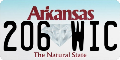 AR license plate 206WIC
