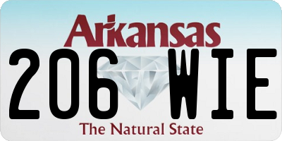 AR license plate 206WIE