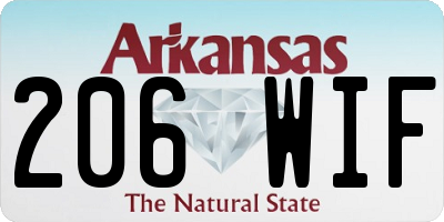 AR license plate 206WIF