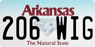 AR license plate 206WIG