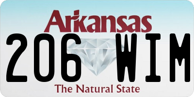 AR license plate 206WIM