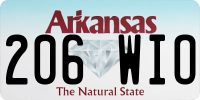AR license plate 206WIO