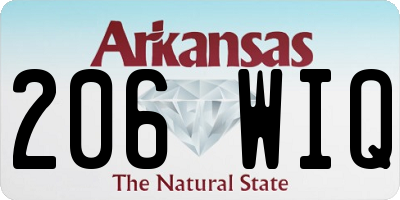 AR license plate 206WIQ