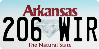 AR license plate 206WIR
