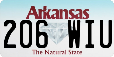 AR license plate 206WIU