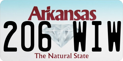 AR license plate 206WIW