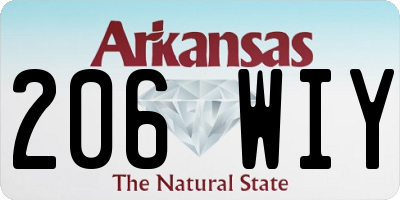 AR license plate 206WIY