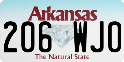 AR license plate 206WJO
