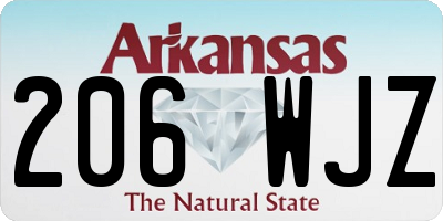 AR license plate 206WJZ