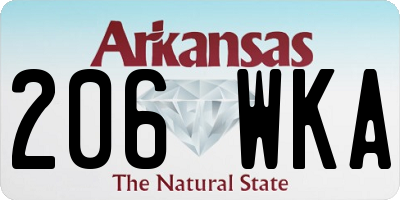 AR license plate 206WKA