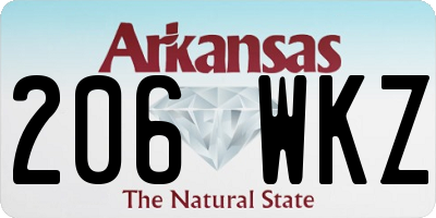 AR license plate 206WKZ