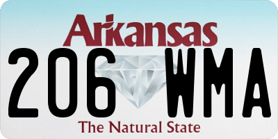 AR license plate 206WMA