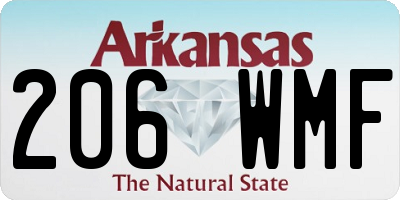 AR license plate 206WMF