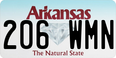 AR license plate 206WMN