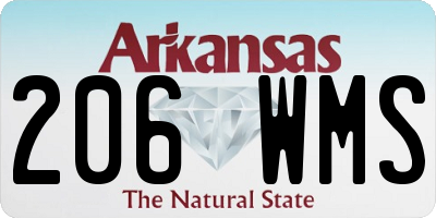 AR license plate 206WMS