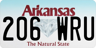 AR license plate 206WRU