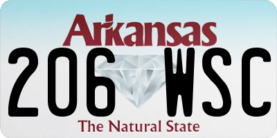 AR license plate 206WSC